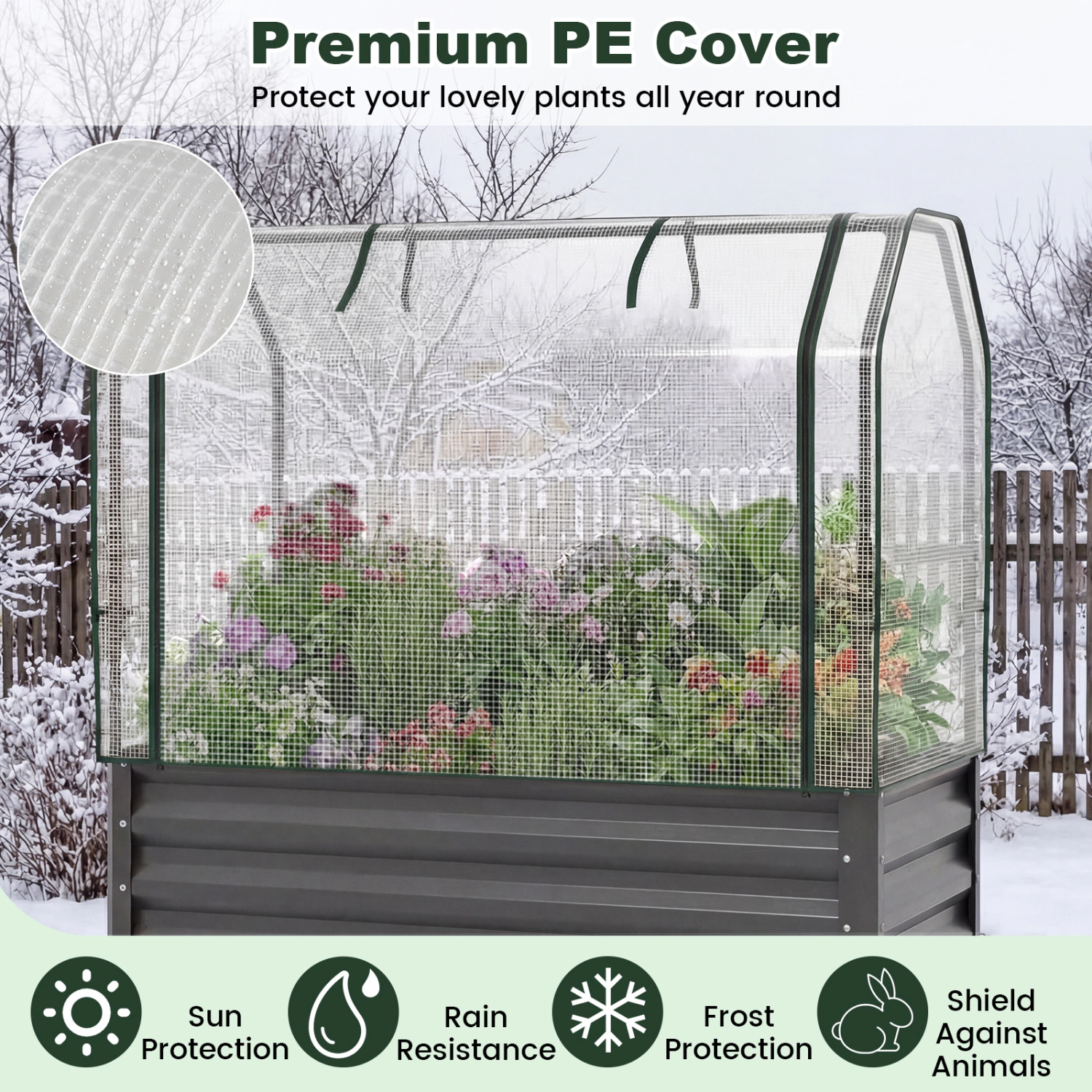 Hivvago Elevated Garden Bed with Protective Cover