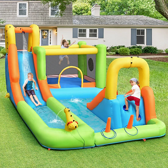 SUGIFT 11-in-1 Inflatable Bounce House with Water Slides 200-lb ...