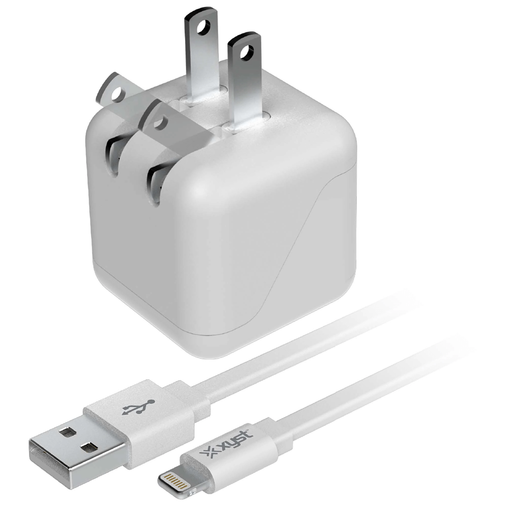 Xyst 2.4-Amp Dual USB Wall Charger With 4Ft Lightning Cable