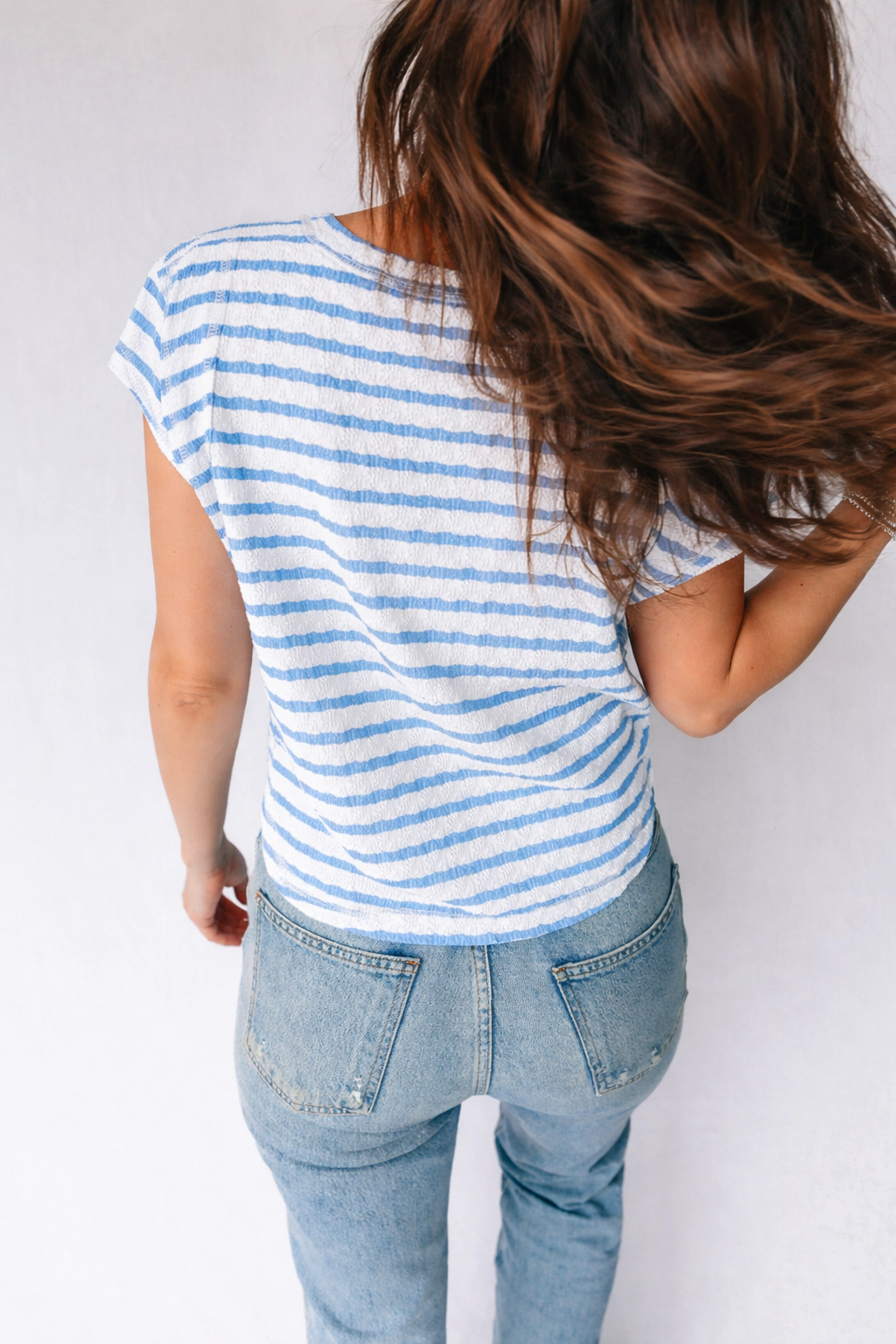 Threaded Pear Women's Maddie Sleeve Patchwork T Shirt