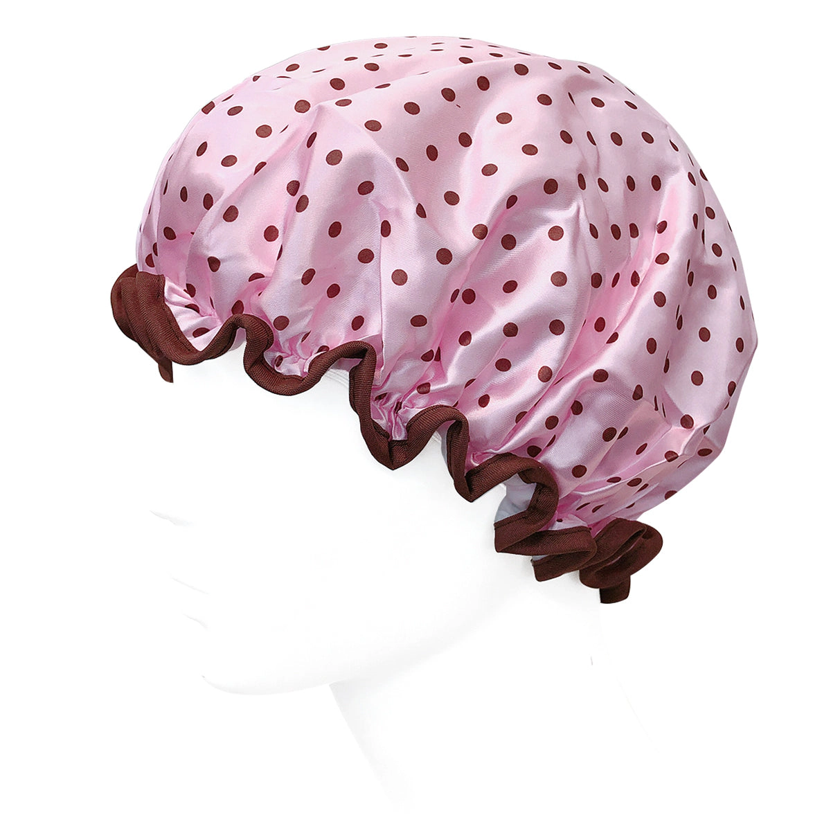 Wrapables Women's Stylish Double Layer Waterproof Shower Caps (Set of 4), Dots, Cherries & Kitties