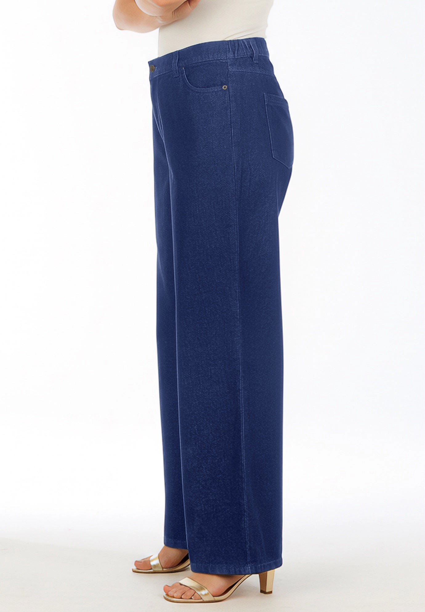 Roaman's Women's Plus Easy-Wear Wide Leg Jean
