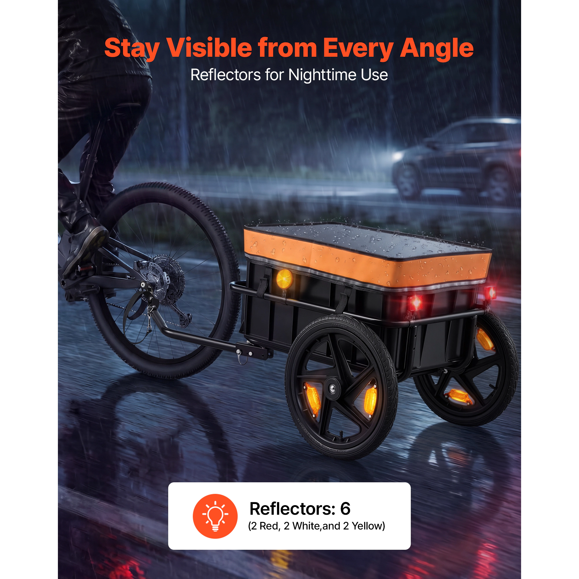 HONGGE Bike Cargo Trailer Capacity Heavy-Duty Bicycle Wagon Cart Foldable Compact Storage & Quick Release with