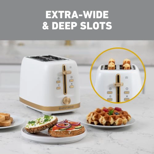 WEST BEND 2-Slice Toaster White and Gold