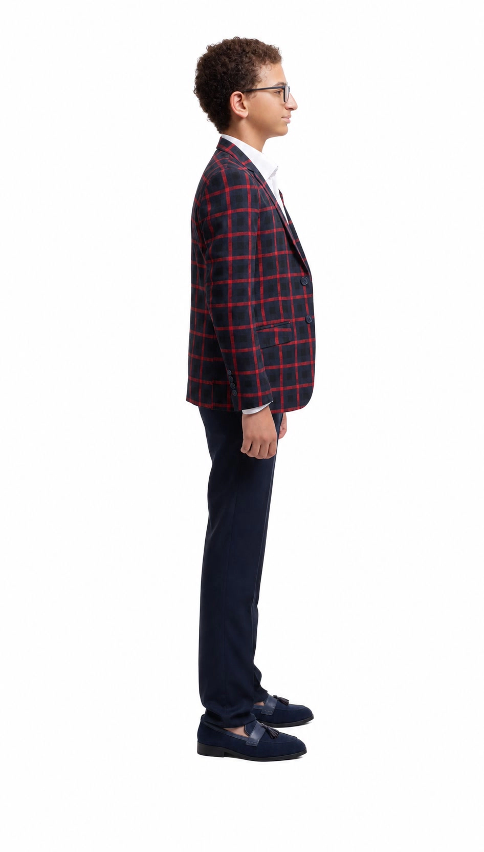 Elie Balleh Boys Slim Fit Checke Sports Coat