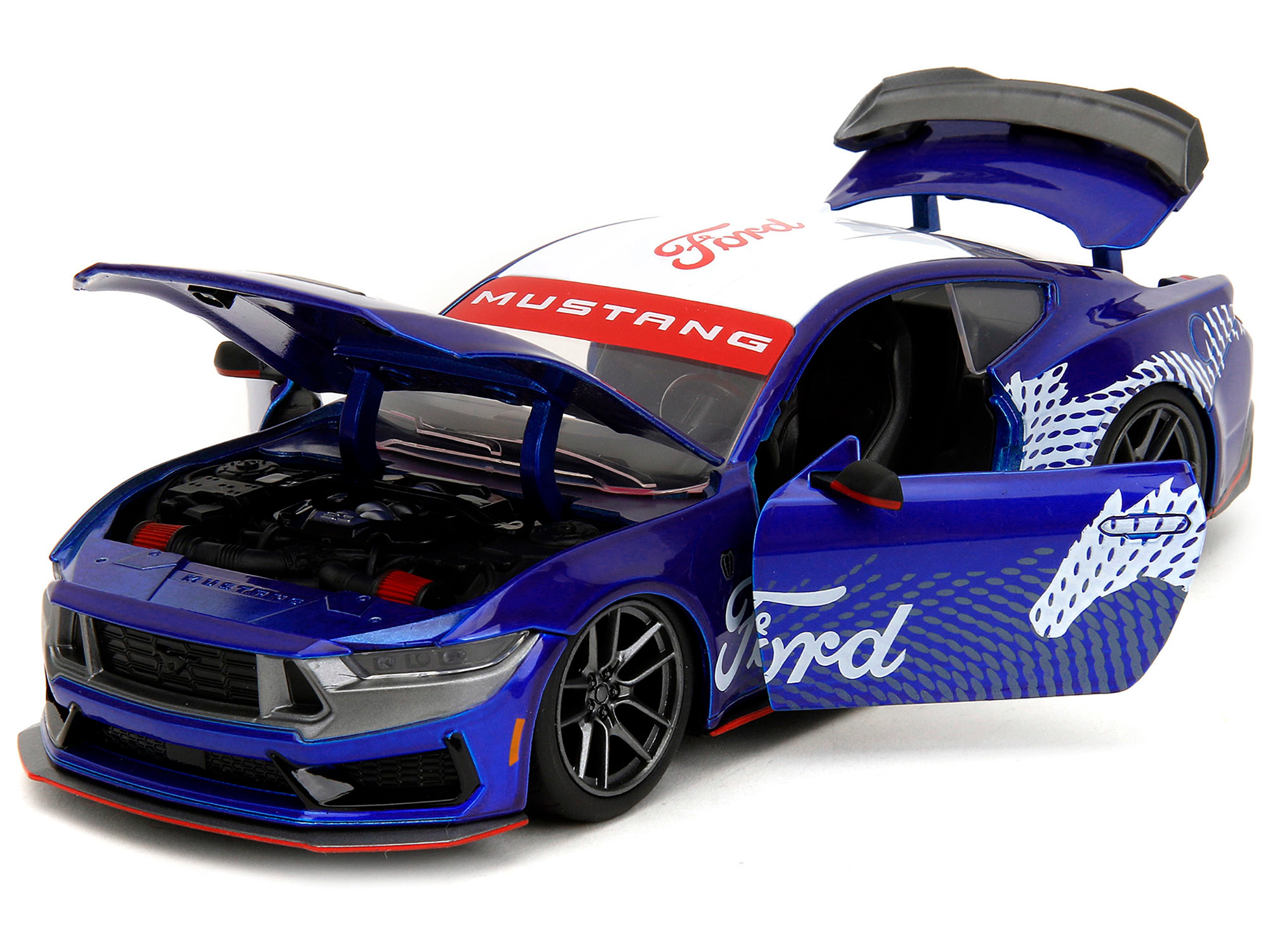 Jada 2024 Ford Mustang Dark Horse Candy Blue with White Top and "Mustang Horse Graphics" "Bigtime Muscle"