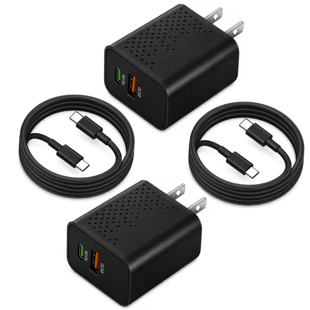 Qixxronics Super Fast Charger USB-C 35W 3FT USBC Cable for Samsung Galaxy, Motorola, OnePlus, LG,Table/iPad, iPhone 16/17/15 [2PCS]