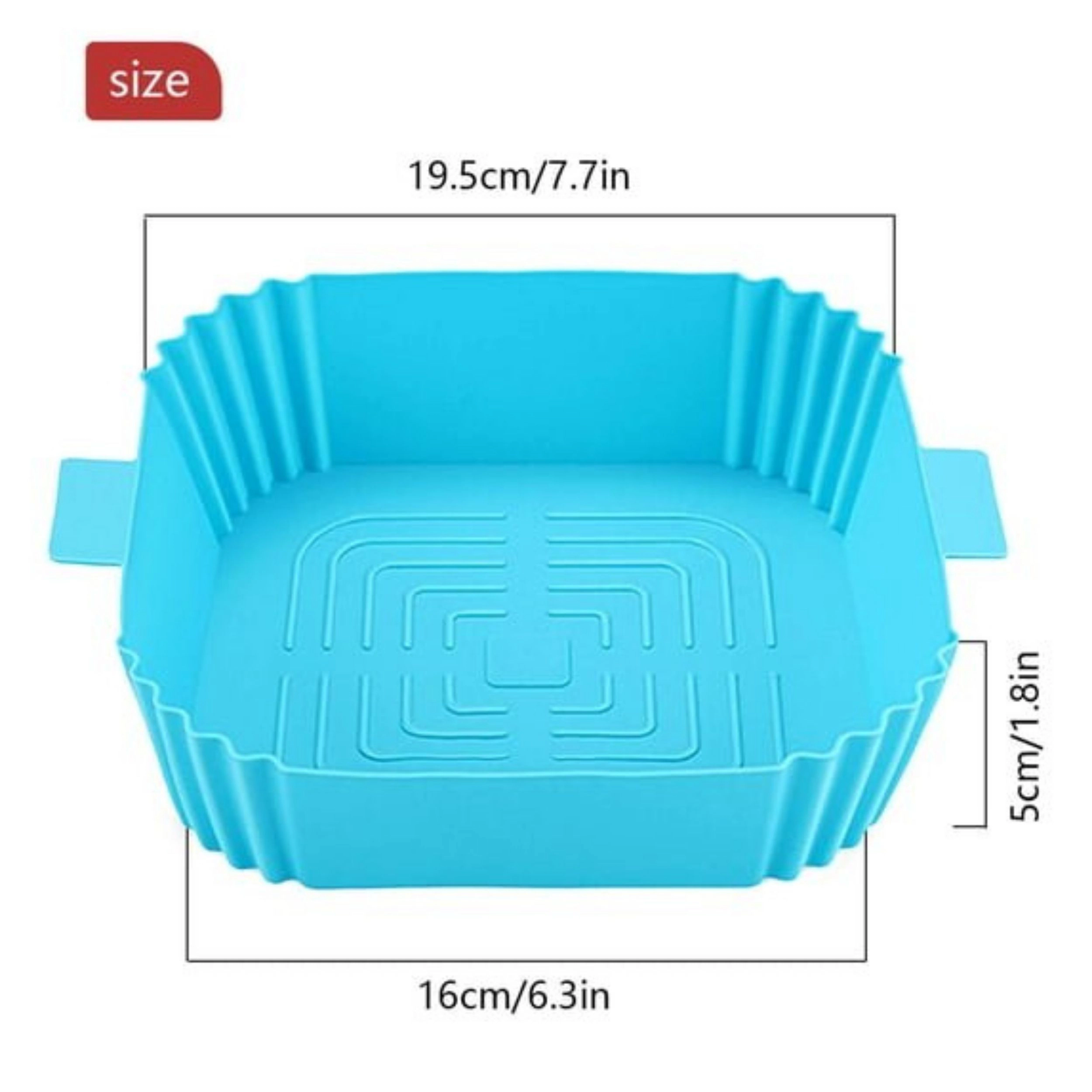 Home Collection Reusable Square Silicone Air Fryer Liner for 3 to 6 Qt Baskets