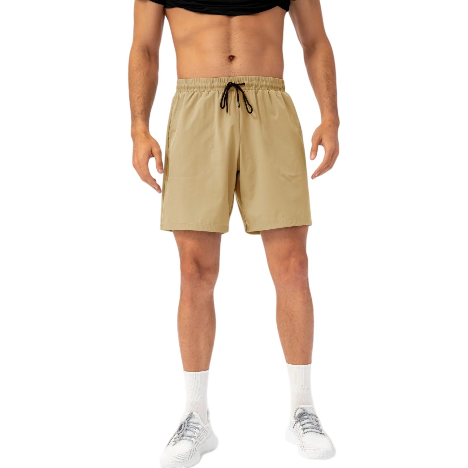 Anna-Kaci Men's Lightweight Quick-Dry Shorts with Elastic Drawstring Waist and Side Pockets
