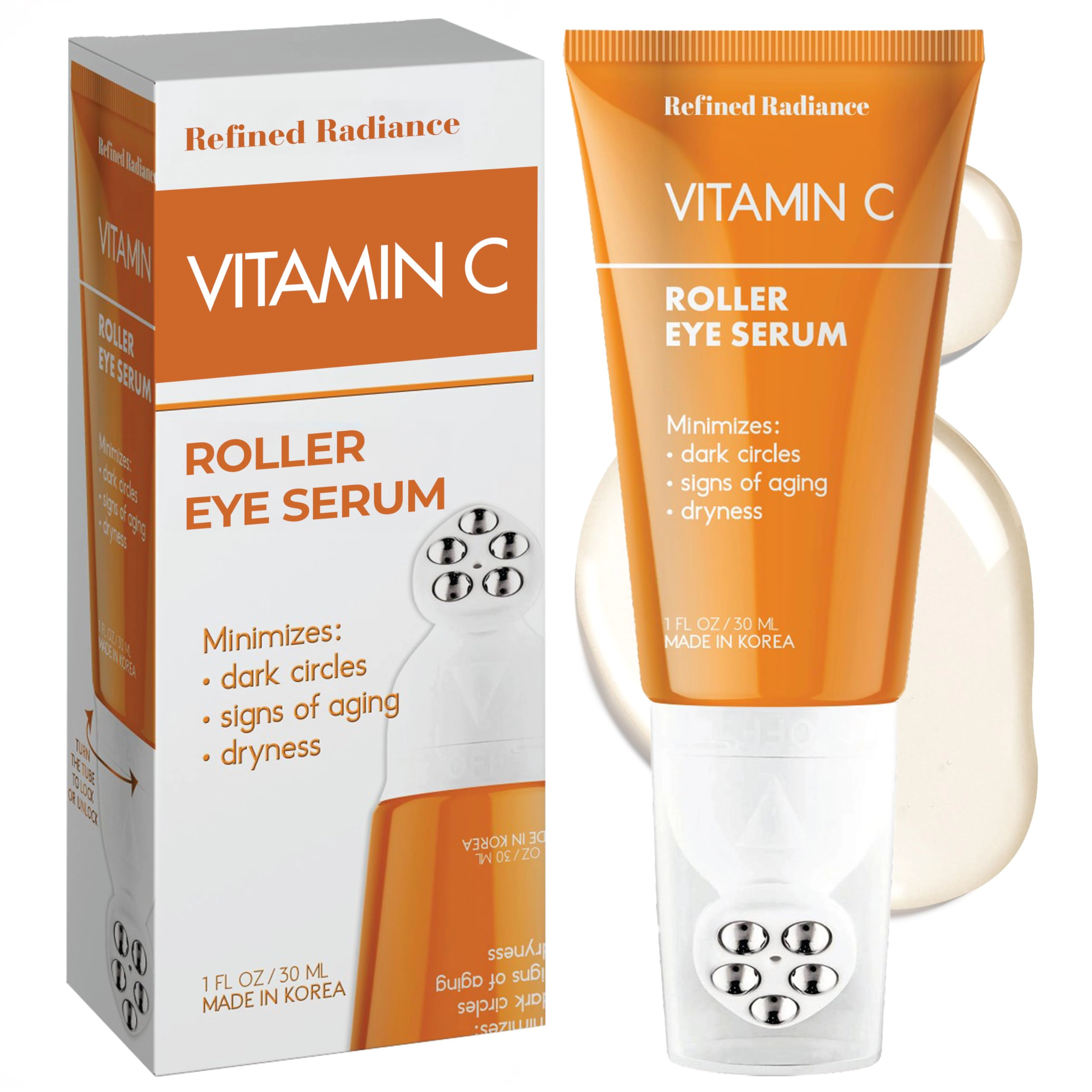 Lovery Korean Skincare Vitamin C Eye Roller Serum - Hydrating Under Eye Treatment