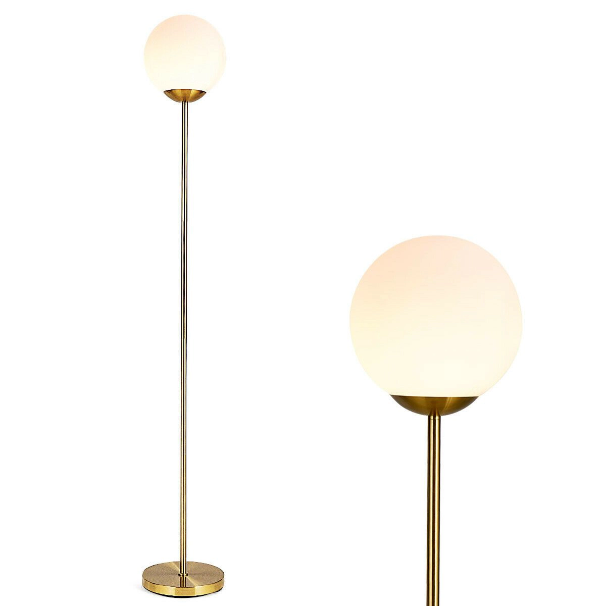 SlickBlue Modern Globe Floor Lamp, 67-Inch, E26 LED Bulb