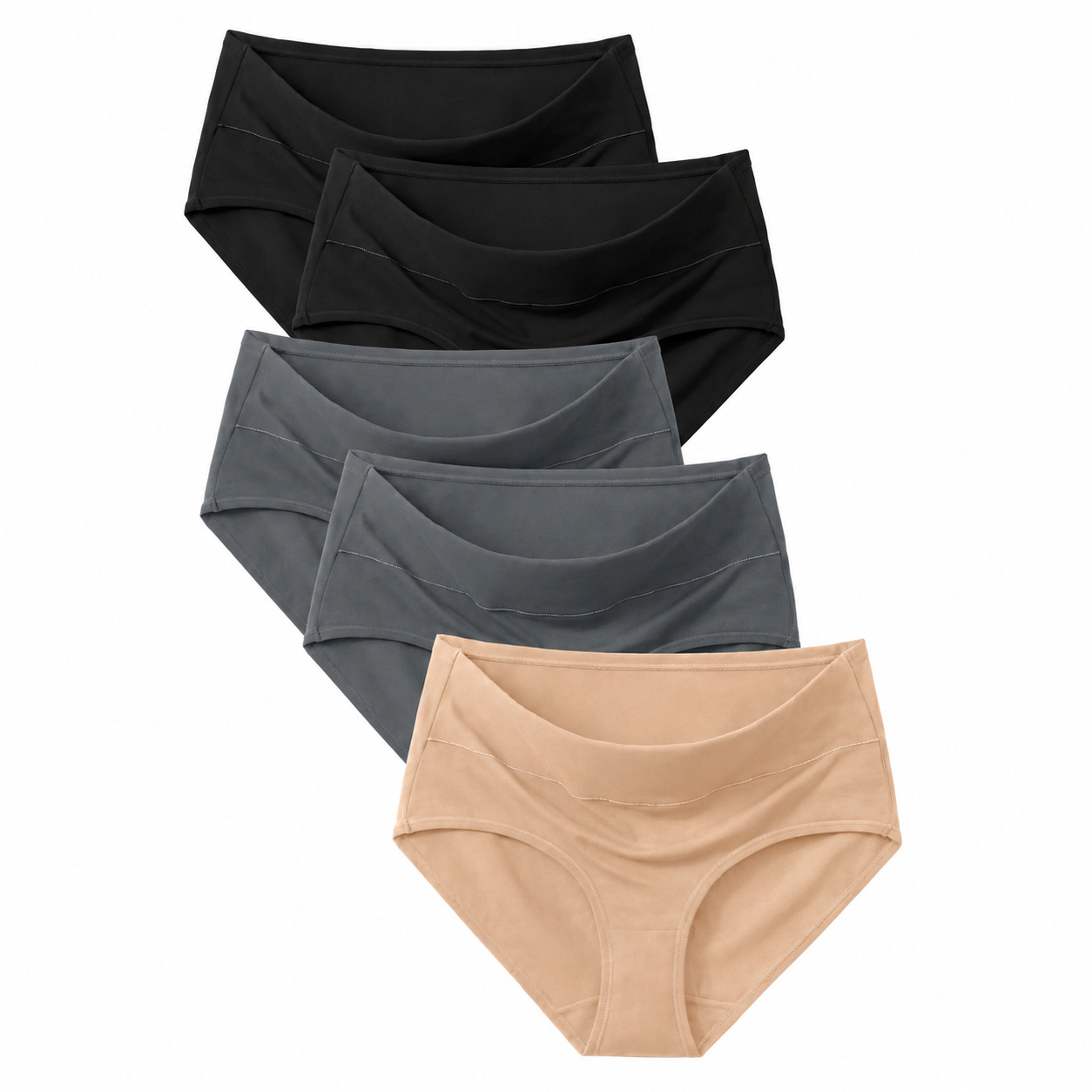 WZK Womens 5-Pack High Waisted Cotton Soft Underwear