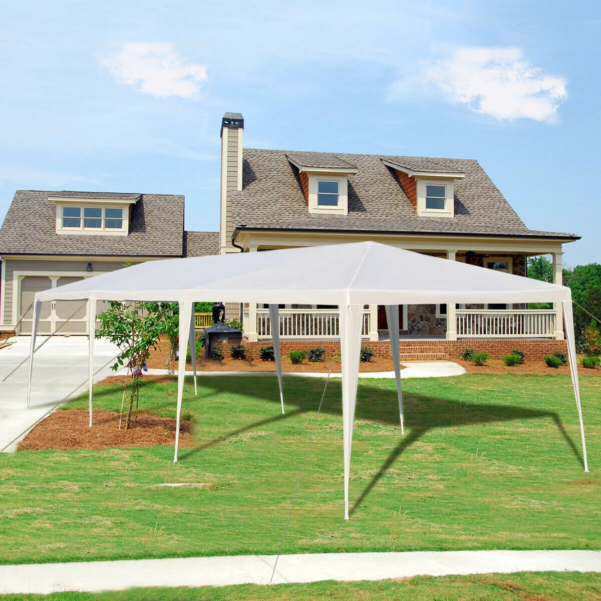 LJG 10 x 30 Feet Gazebo Canopy Tent with Connection Stakes and Wind Ropes