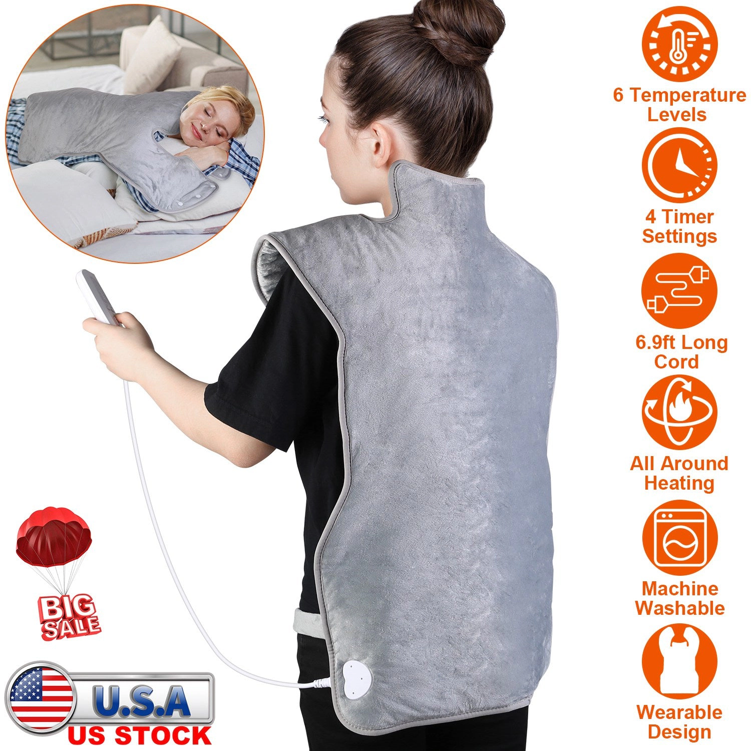GBruno Microfiber Electric Heating Wrap For Neck