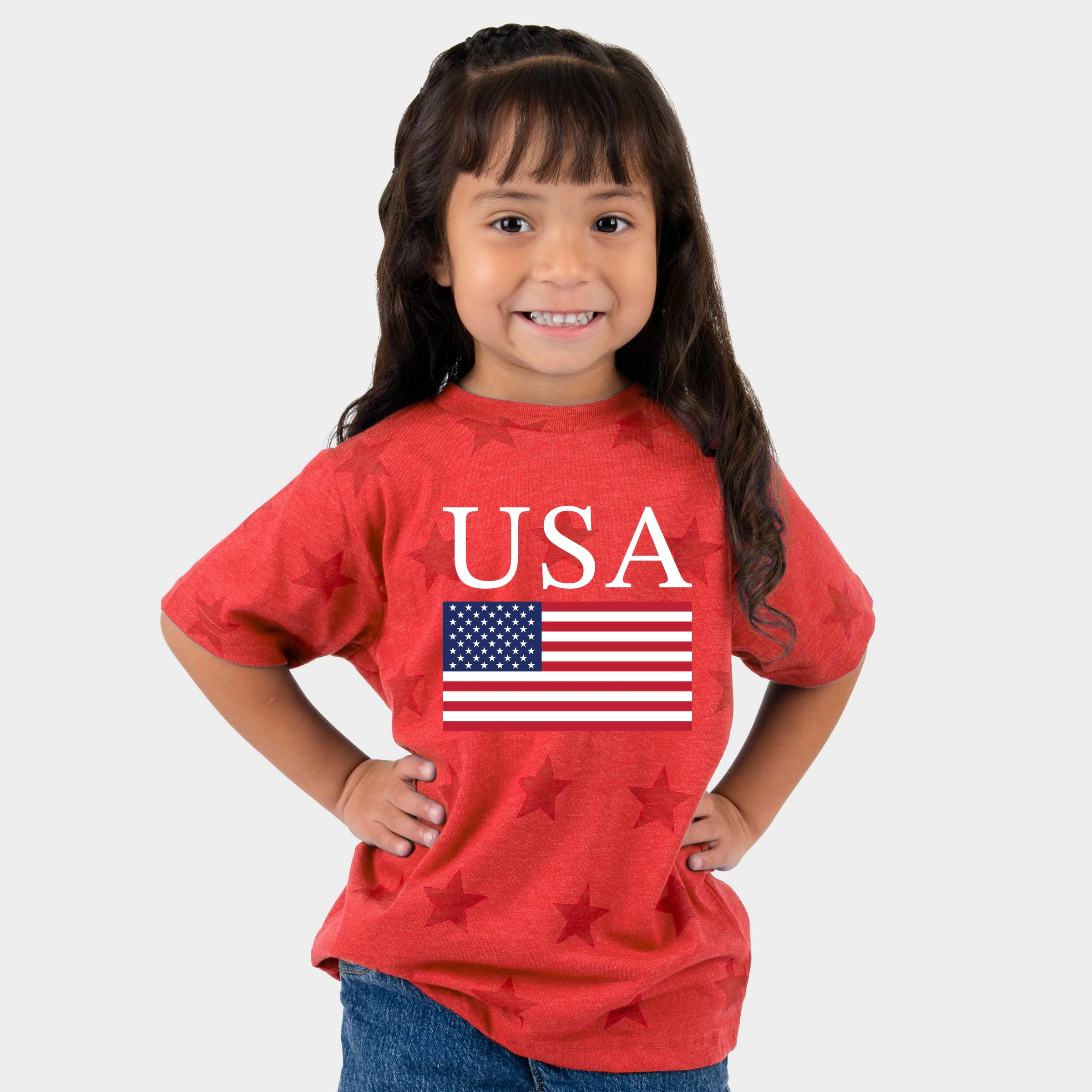 The Juniper Shop - USA Flag Solid Toddler Short Sleeve Star Tee