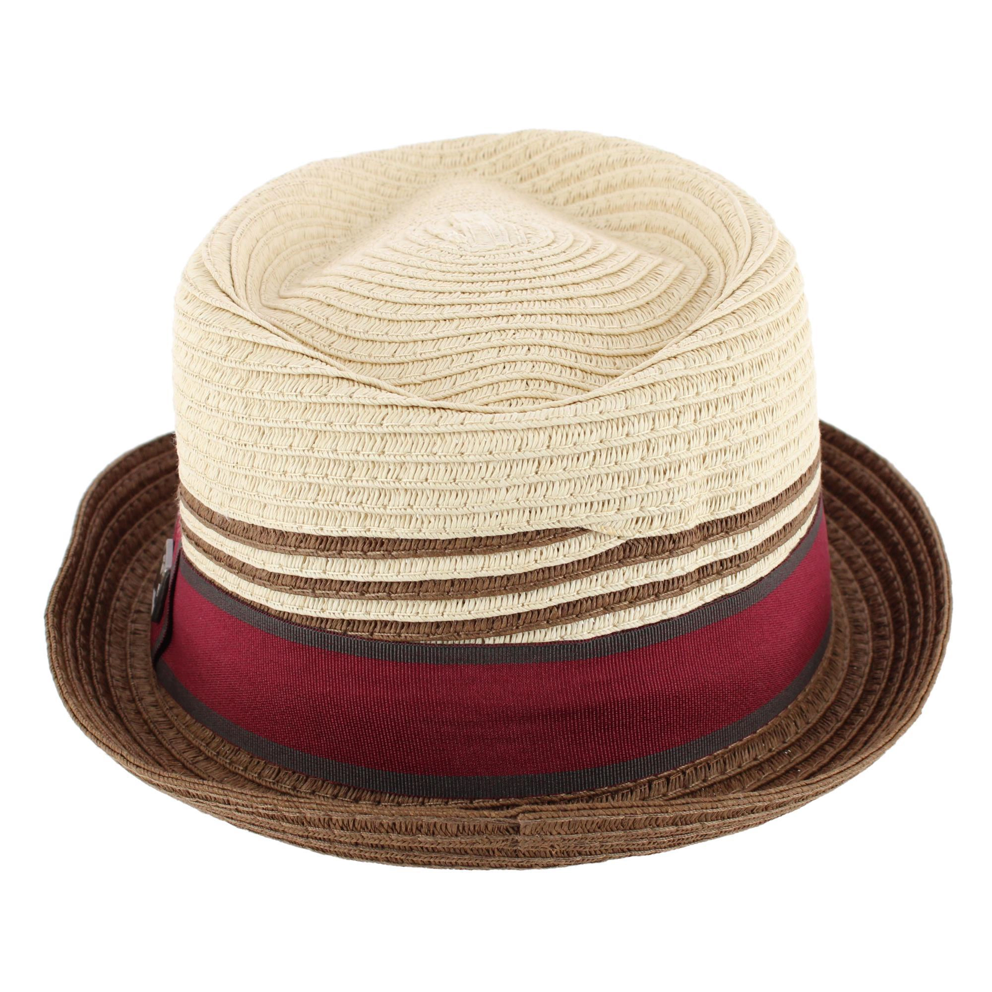 Kenny K. Men's Straw Two Tone Toyo Fedora