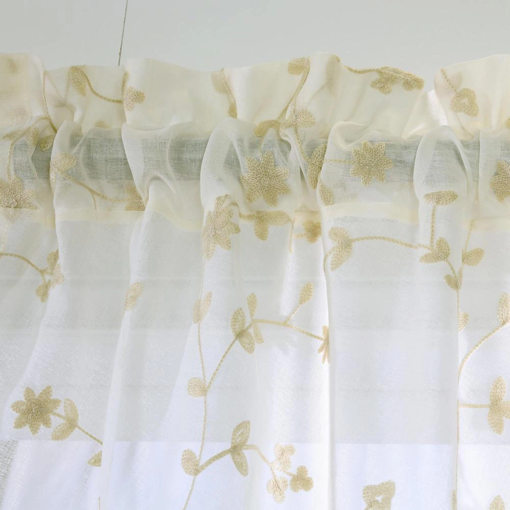 Commonwealth Habitat Grandeur Deep Scalloped Embroidery Pole Top Swag - 80x36
