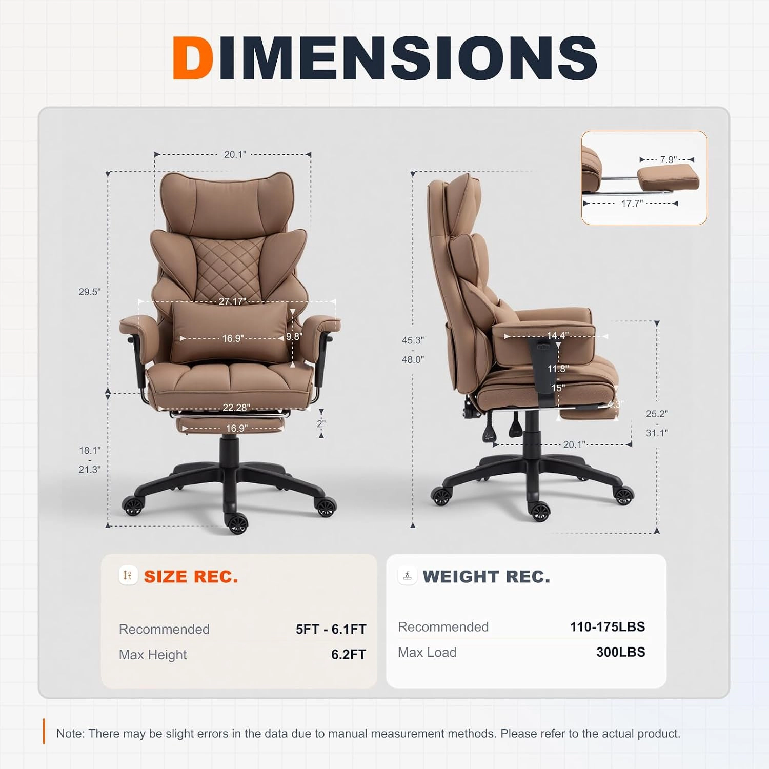 Platinum-Level Office Chairs Big and Tall Office Chair, Pocket Spring Seat, Footrest, Lumbar Pillow, White
