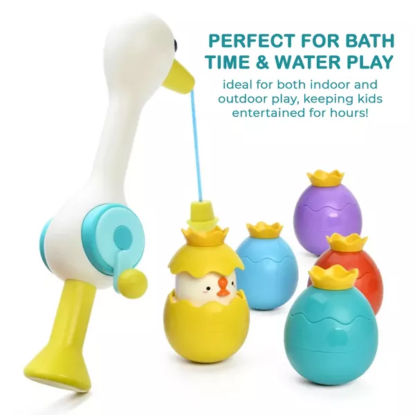 Sperric Splash & Catch Bath Toy Magnetic Fishing Game w/ Surprise Animal Eggs - Floating Fun for Toddlers & Kids