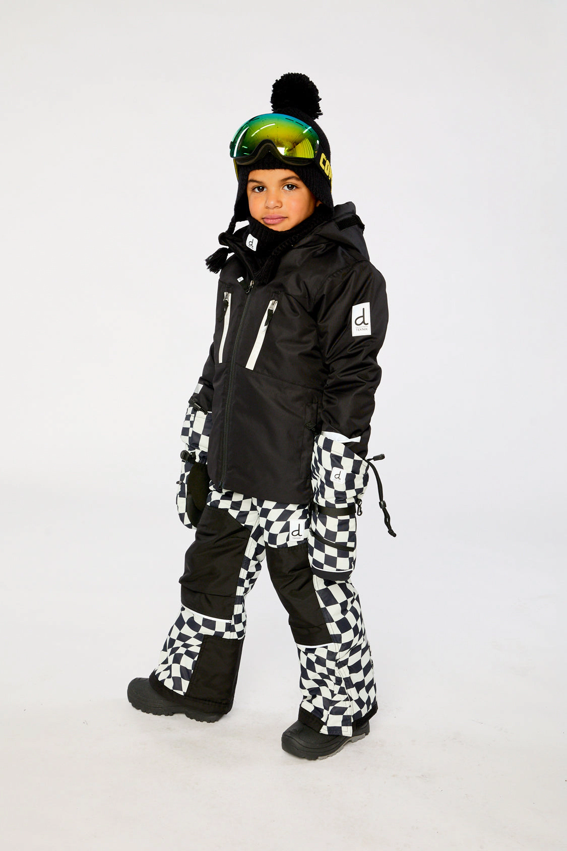 Deux par Boys Two Piece Teknik Cordura-Reinforced Snowsuit with Hooded Jacket and Snow Pants