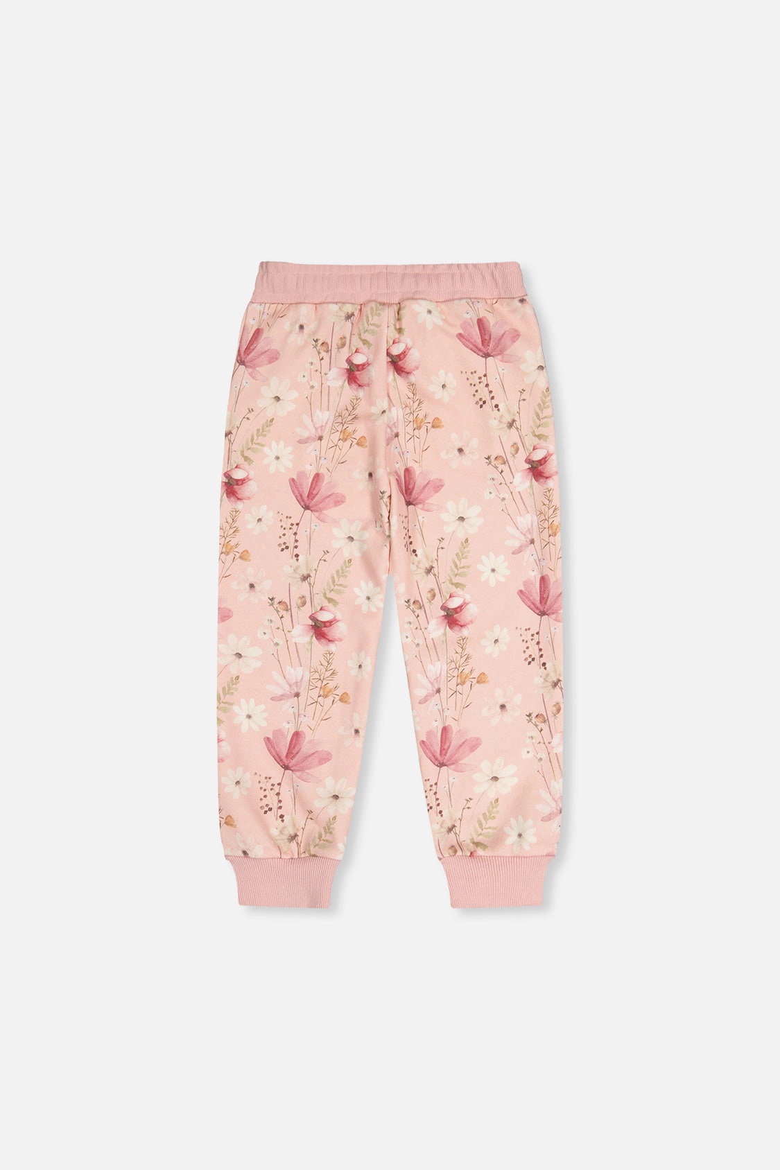 Deux par Deux Girls French Terry Sweatpants with Printed Flowers