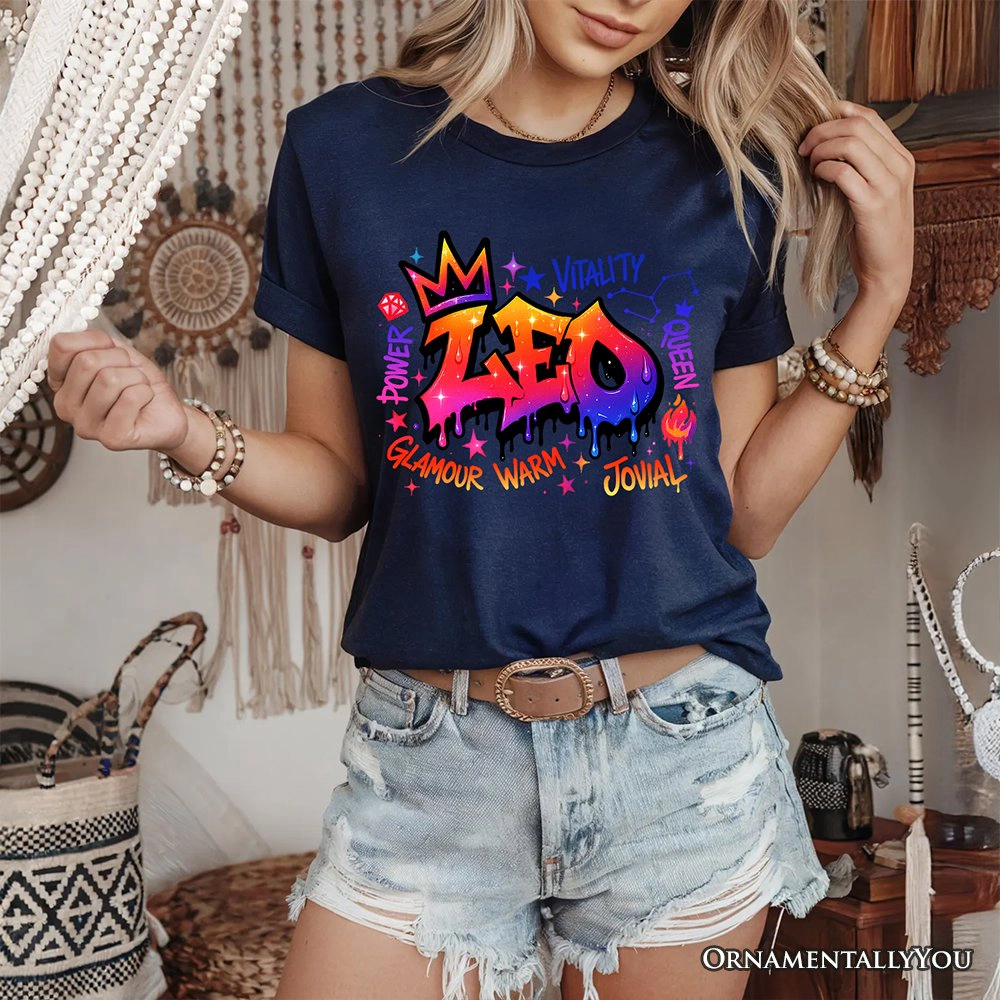 OrnamentallyYou Womens Leo Graffiti Zodiac T-Shirt