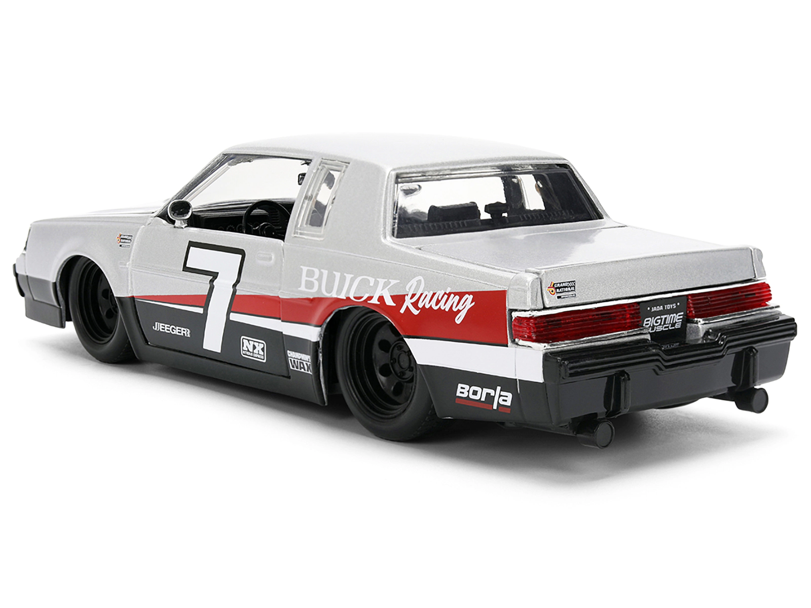 Jada 1987 Buick Grand National #7 "Buick Racing" Matt Silver Metallic with Red and Black Stripes "Bigtime