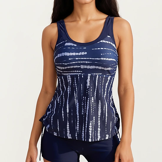 Anna-Kaci Women's Printed Flared-Hem Tankini Set with Swim Shorts