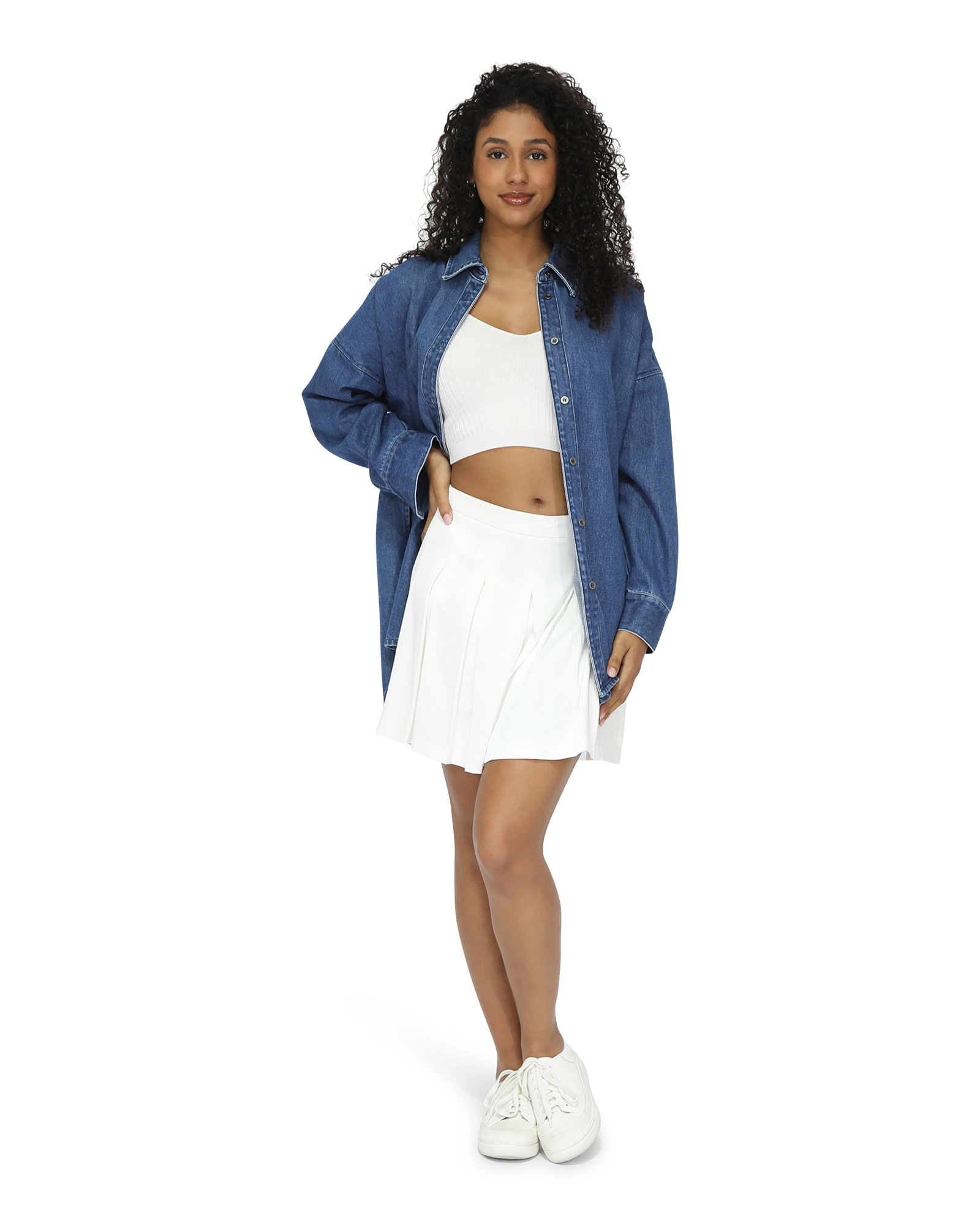Belle & Bloom Womens Into Him Oversized Denim Shirt
