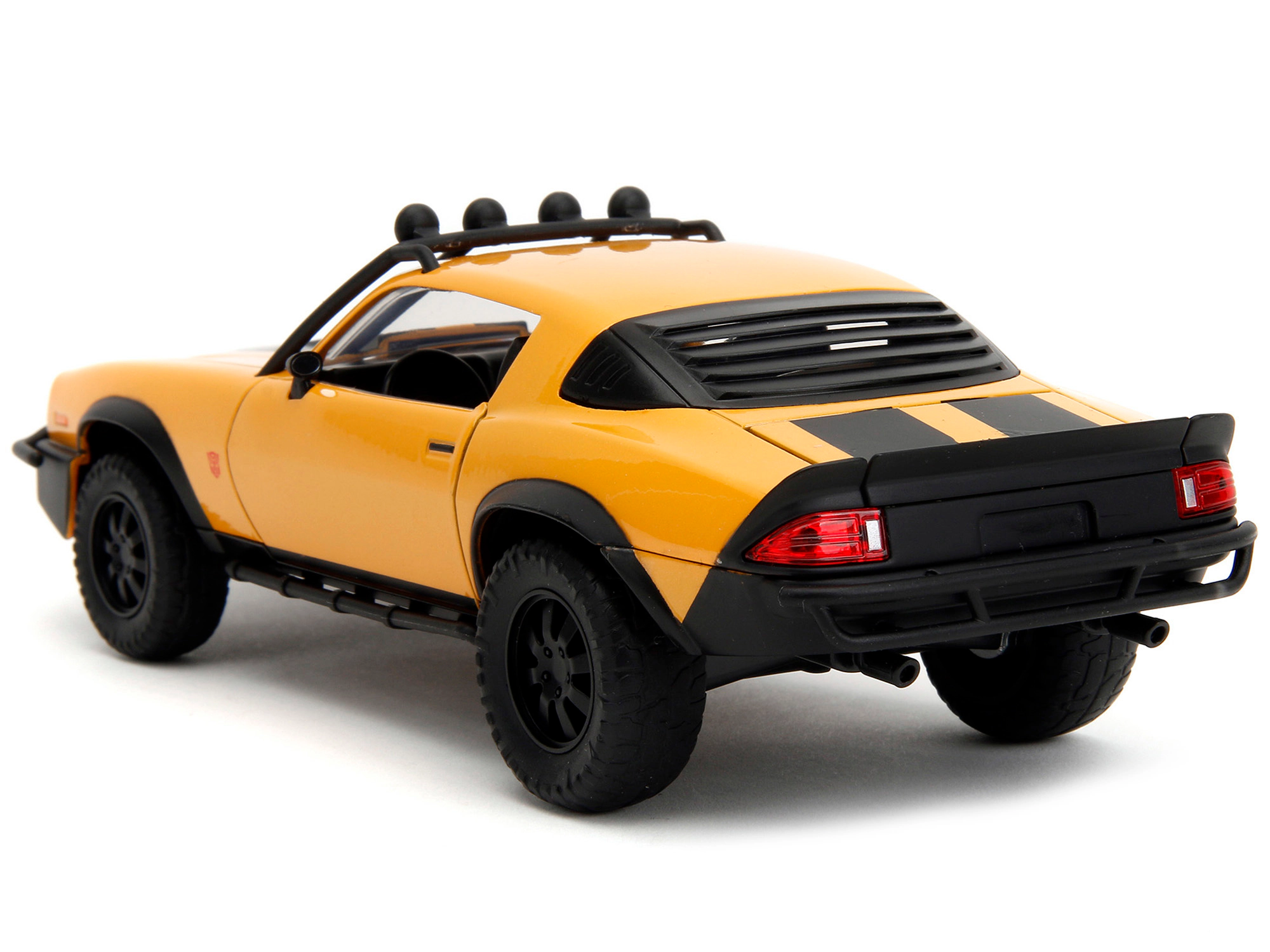 Jada Collectible 1977 Chevrolet Camaro Off-Road Version "Bumblebee" Yellow Metallic With Black Stripes And Transformers