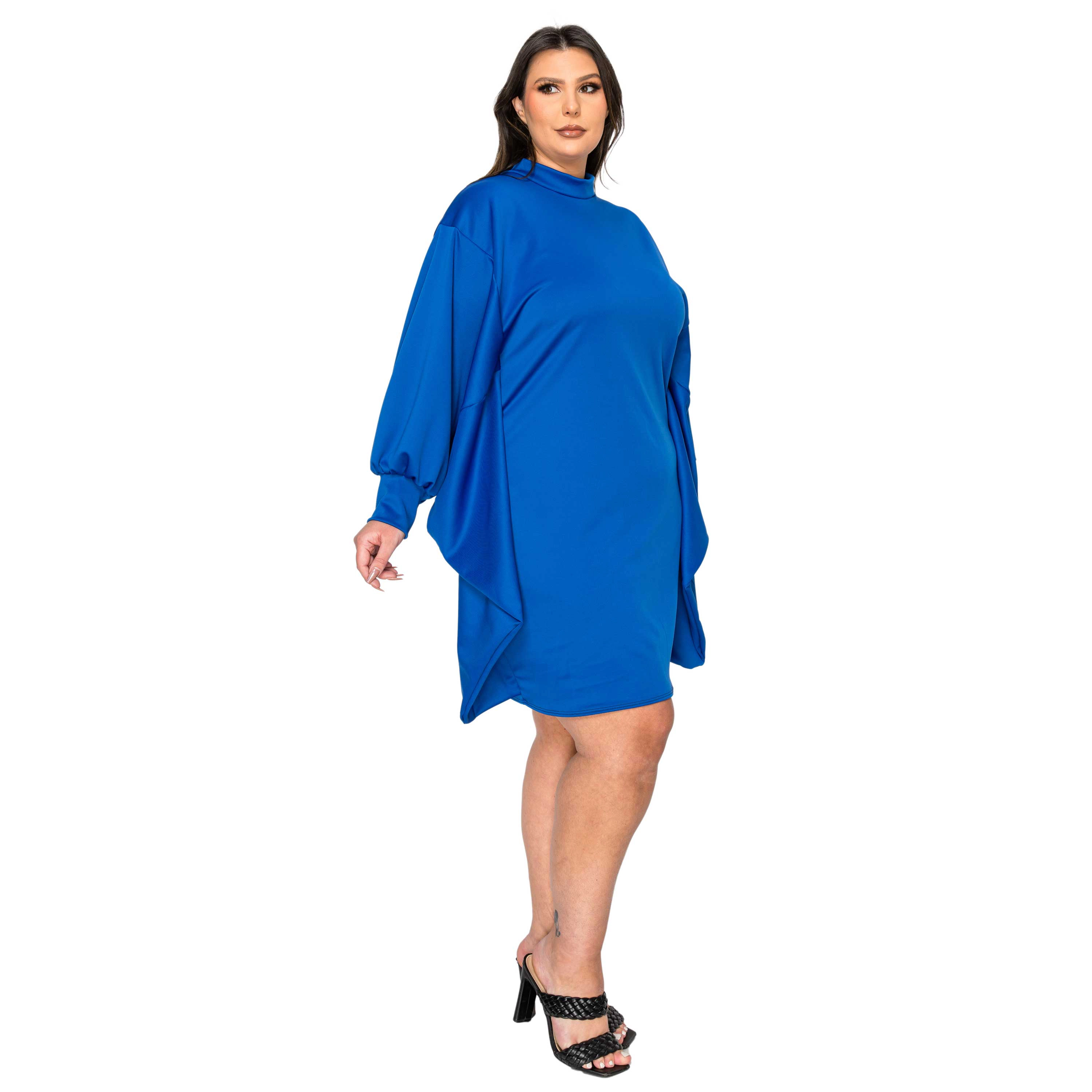 L I V D Women's Plus Alivera Mock Neck Mini Dress