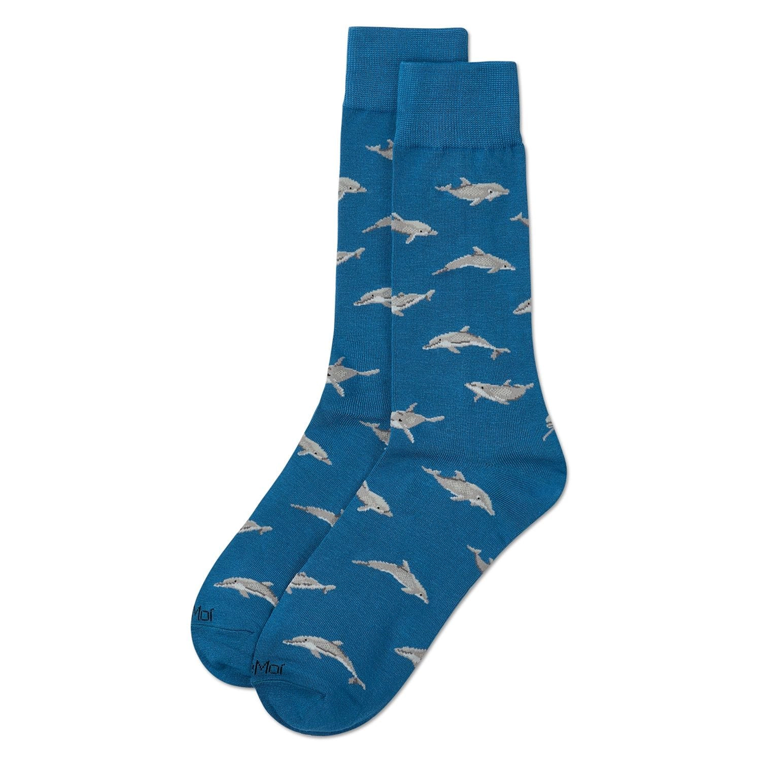 MeMoi Men's Dolphins Rayon from Bamboo Crew Socks