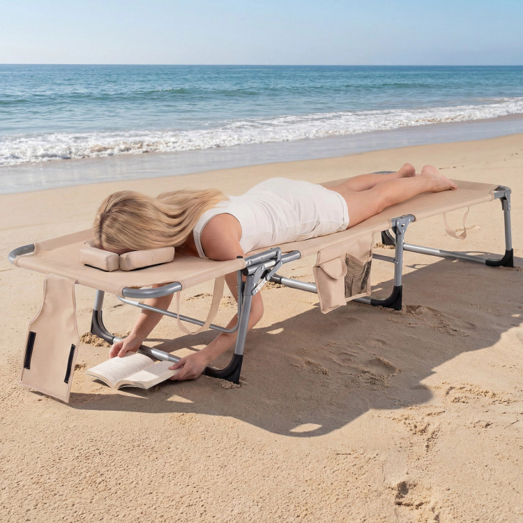 Hivvago Tanning Chair With Face Arm Holes Folding