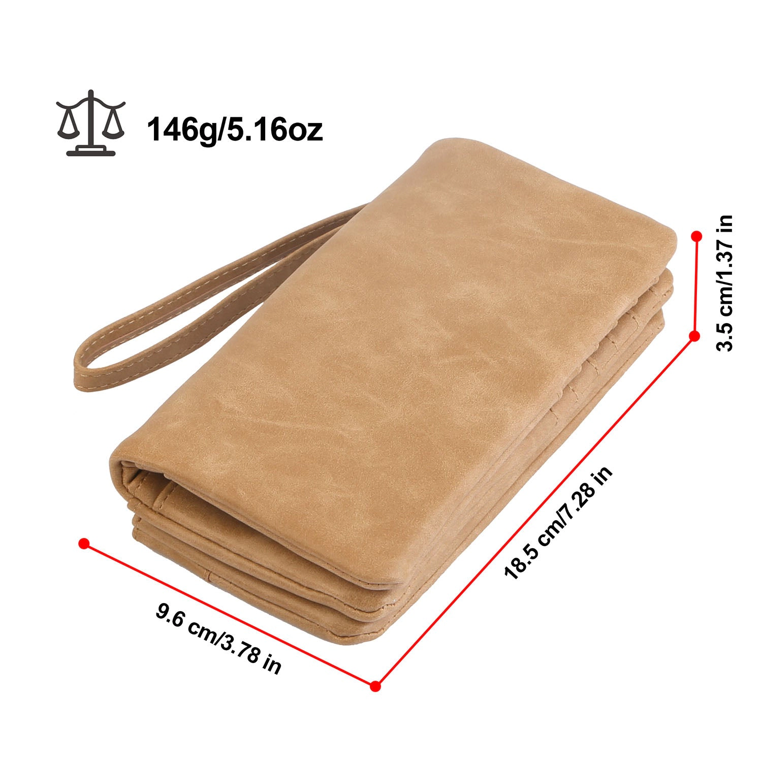GBruno Leather Clutch Wallet With Phone Case