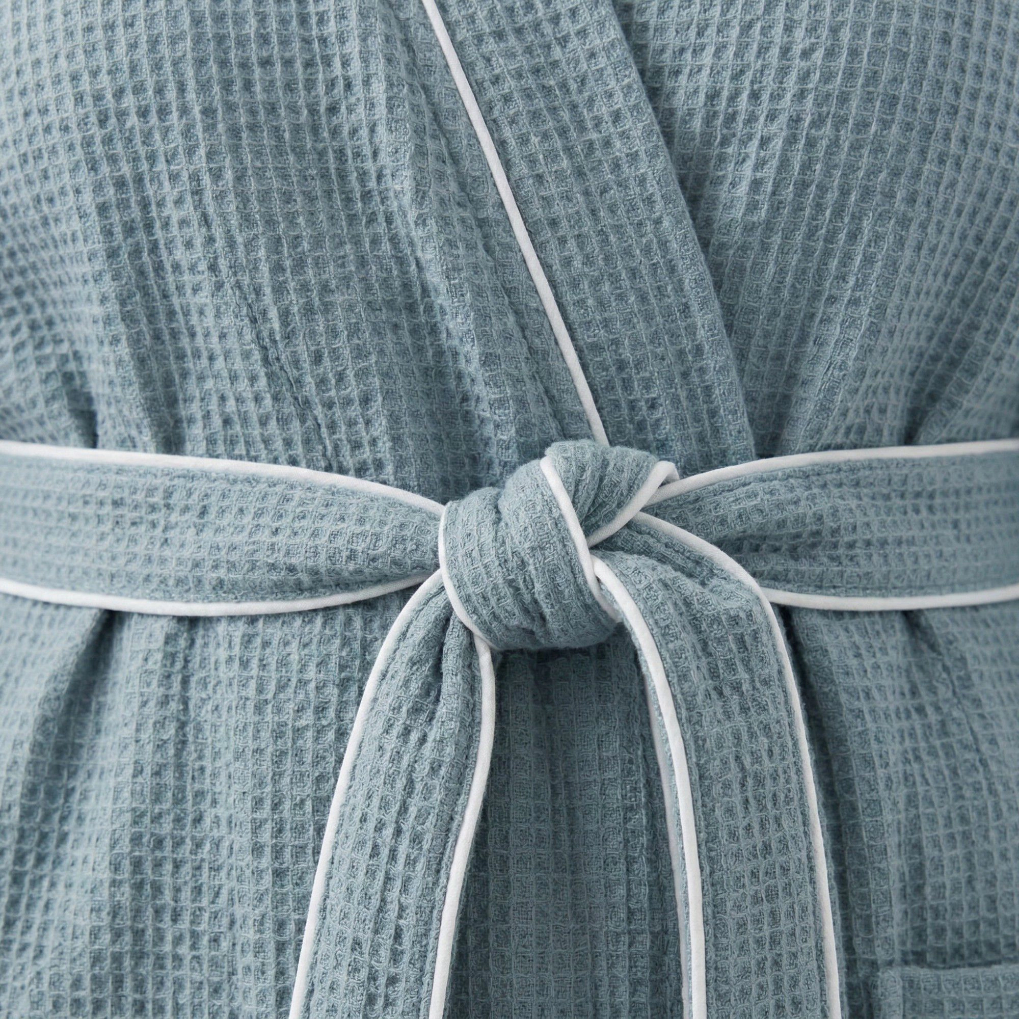 Anna-Kaci Women's Waffle Knit Long Sleeve Bathrobe with Adjustable Waist Tie Belt and Front Patch Pockets