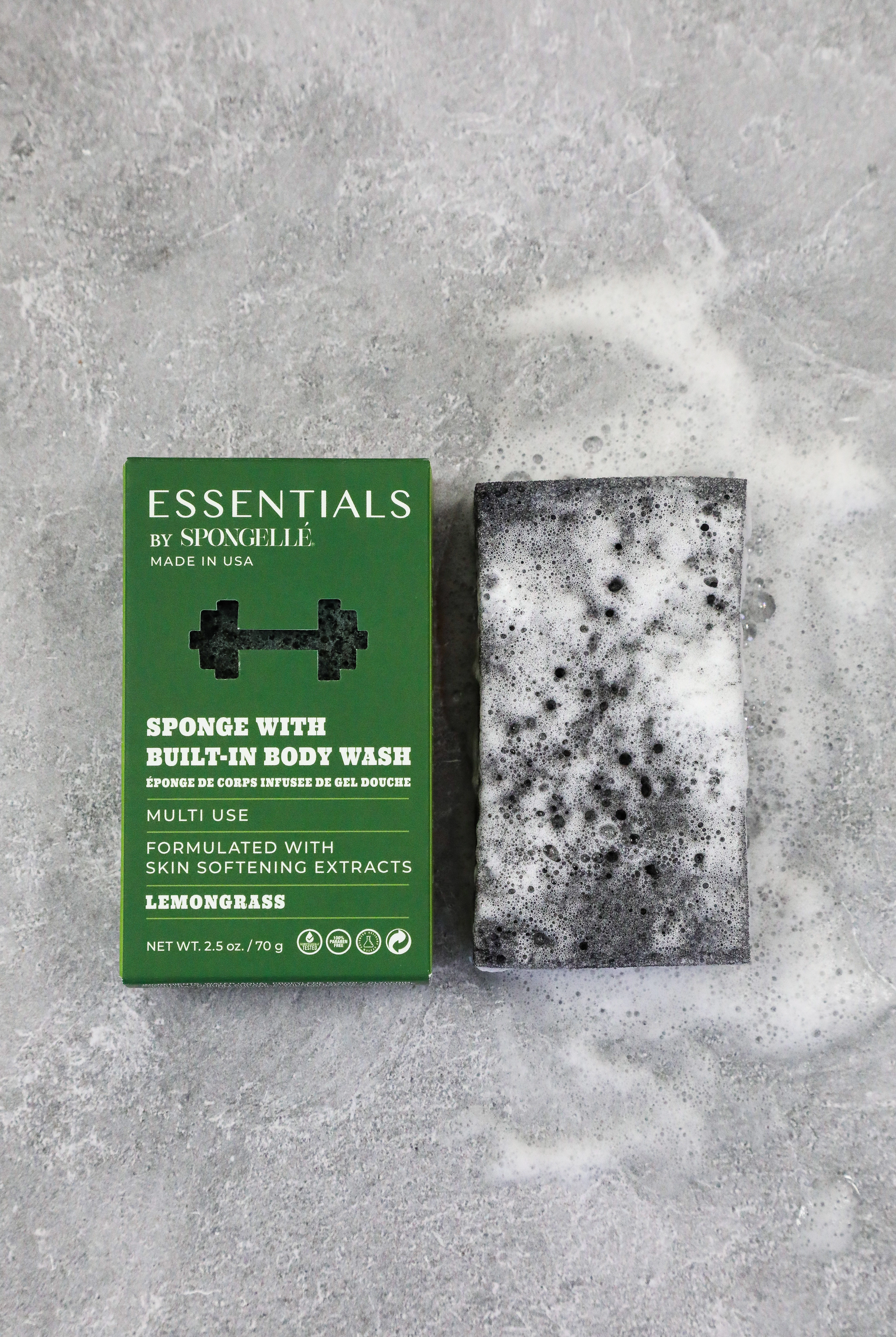 ESSENTIALS BY SPONGELLE - MENS BODY BUFFER - LEMONGRASS