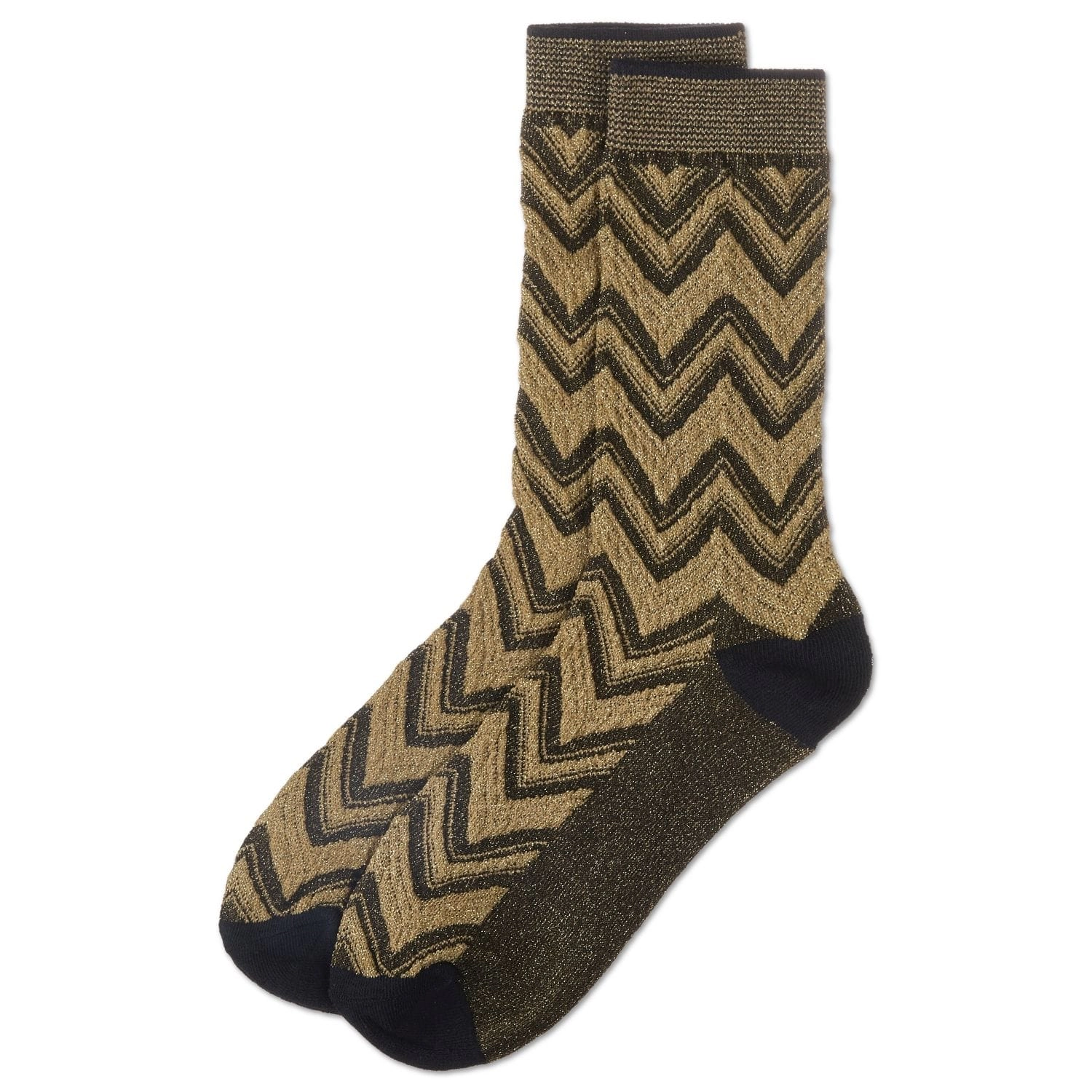 MeMoi Women's Shimmer Chevron Crew Socks