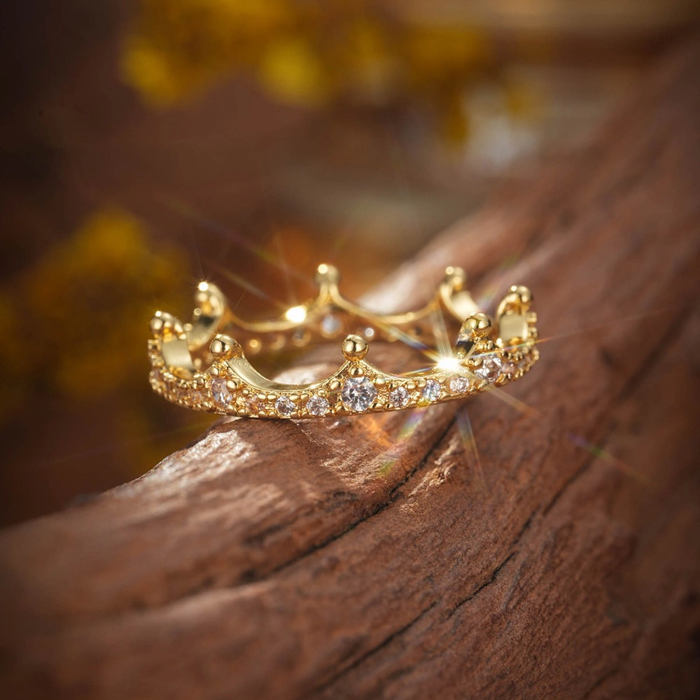 Women's Delicate Crown Shape Cubic Zirconia Stackable Ring