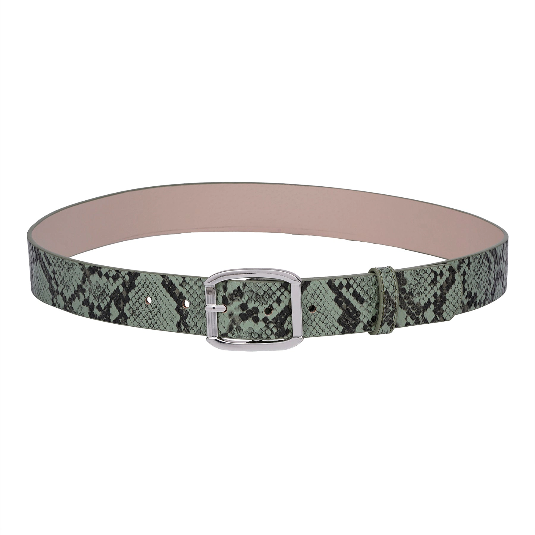 AGP PARIS Green Snake Print Women's Belt