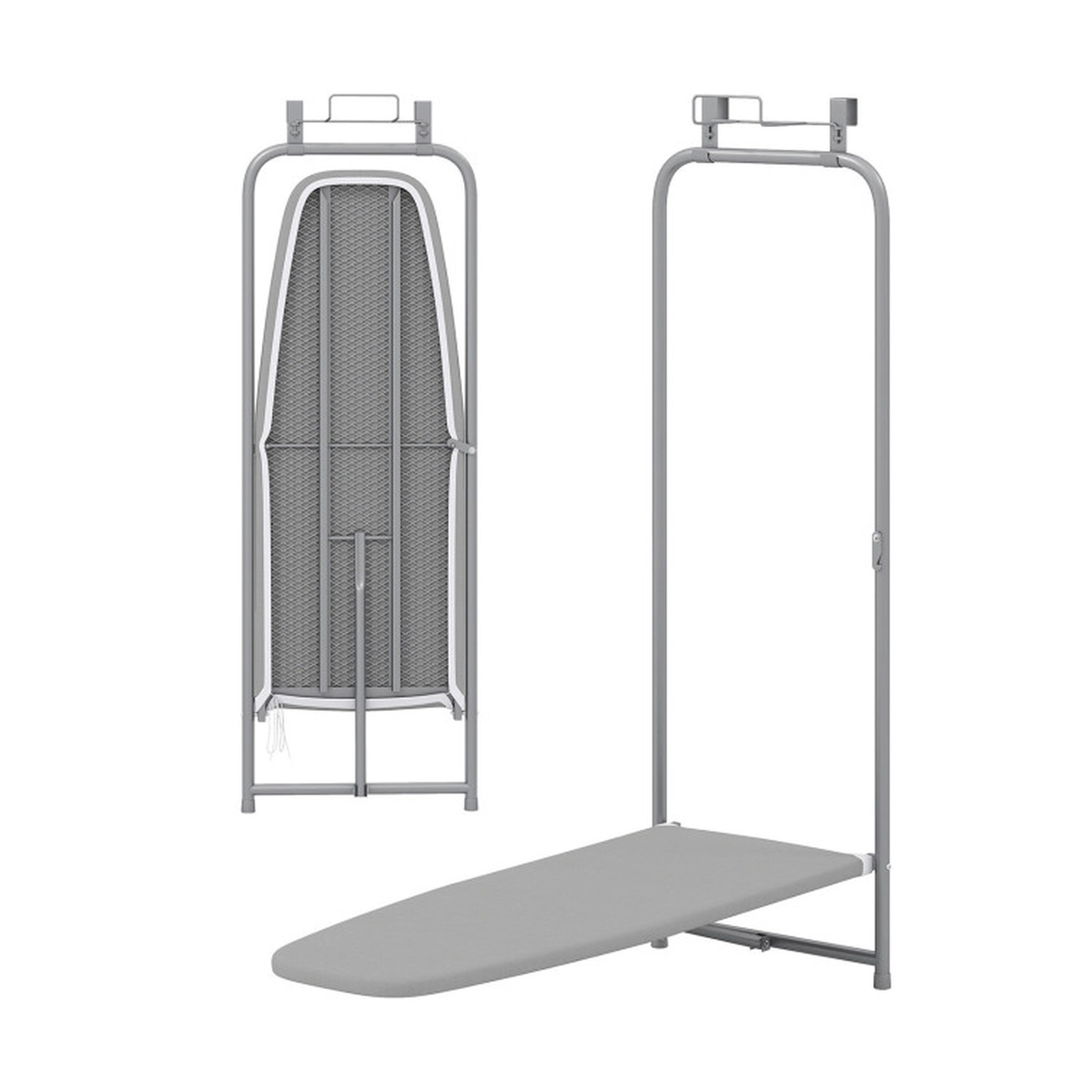 SUGIFT Gray Portable Over the Door Folding Ironing Board with 35-in x 14.5-in Surface and Iron Holder
