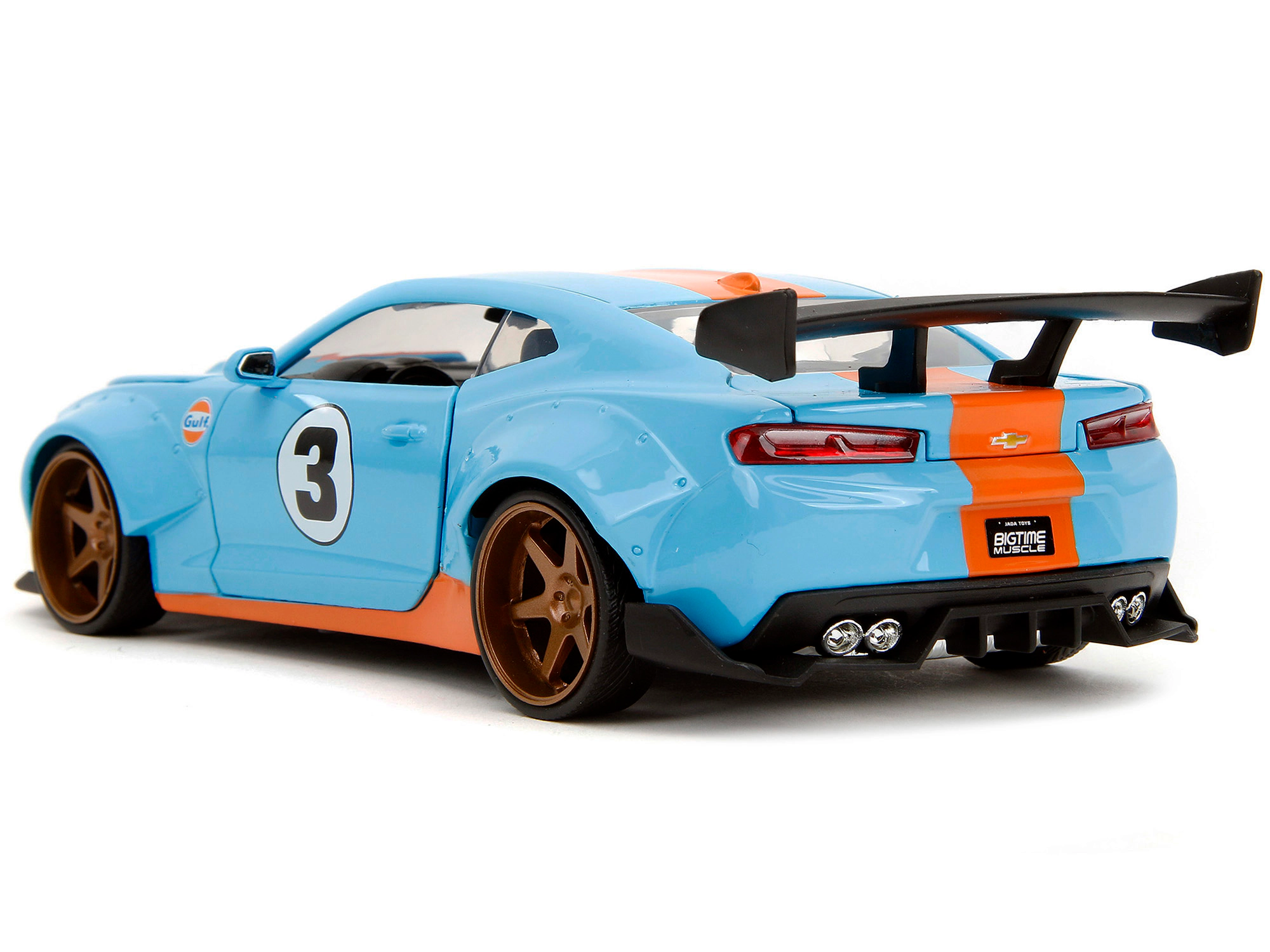 Jada 2016 Chevrolet Camaro Widebody #3 Light Blue with Orange Stripes "Gulf Oil" "Wide Body" Series 1/24