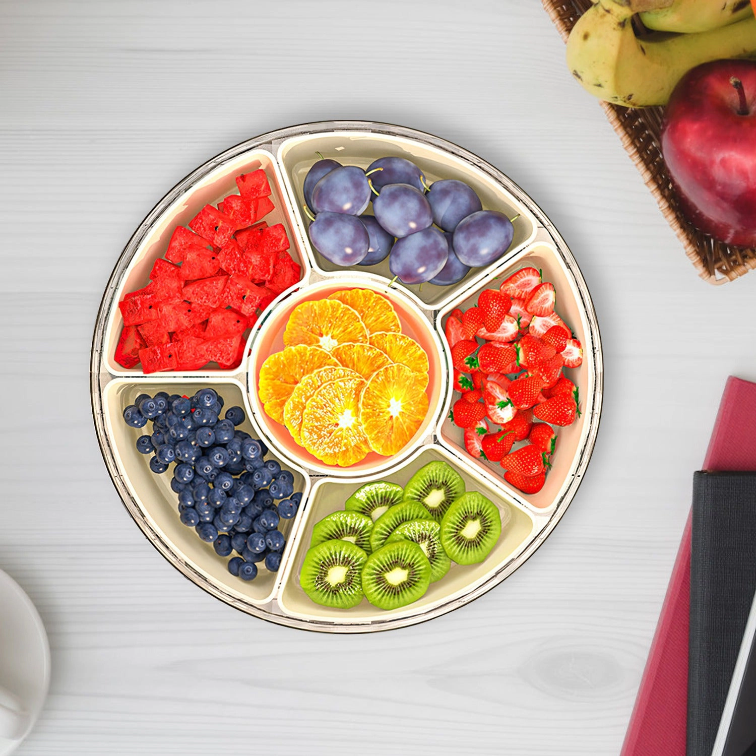 NEW Home Unisex Rotatable Divided Serving Tray