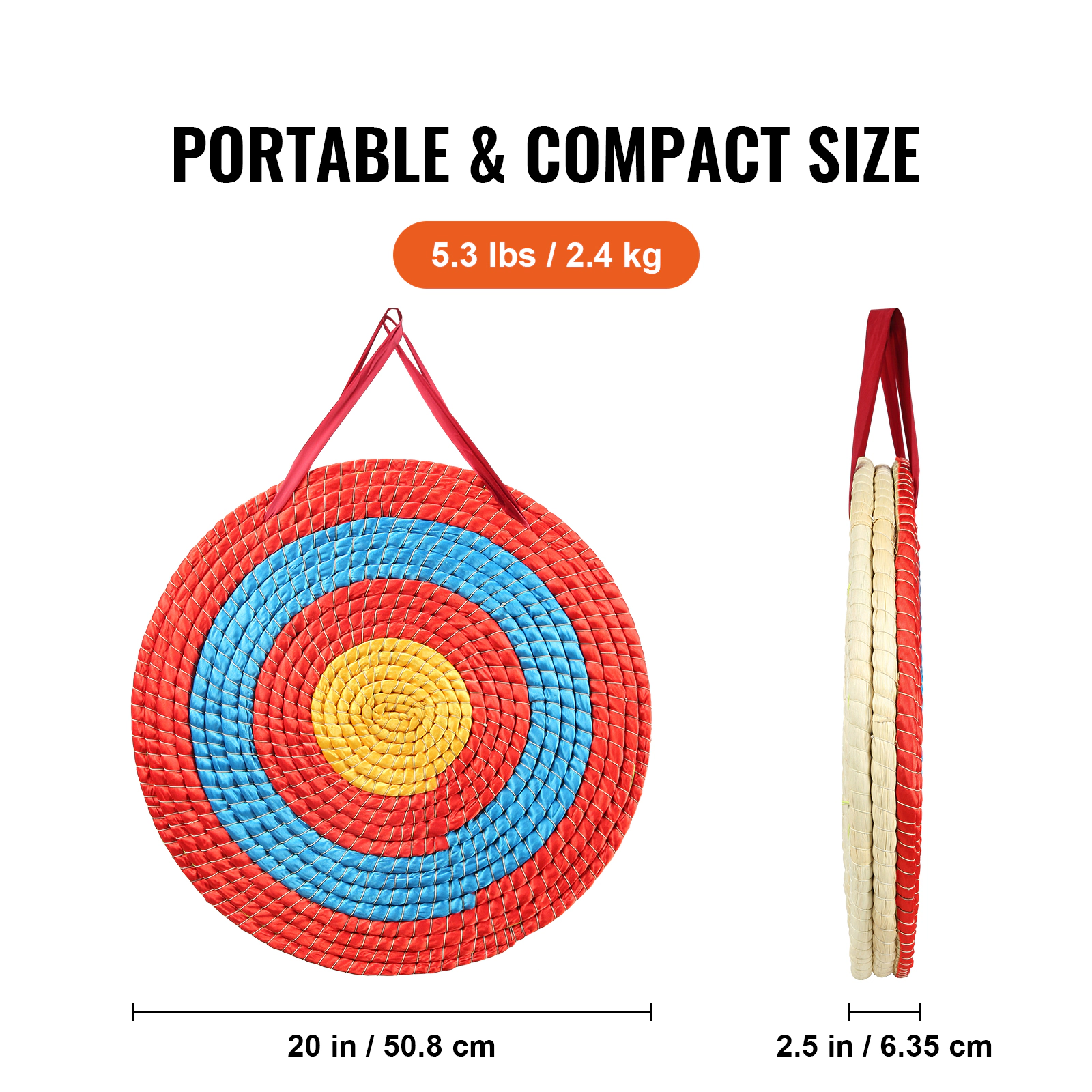 HONGGE Archery Target 20" Arrow Target Traditional Solid Straw Round Archery Target Shooting Bow Hand-Made Arrows