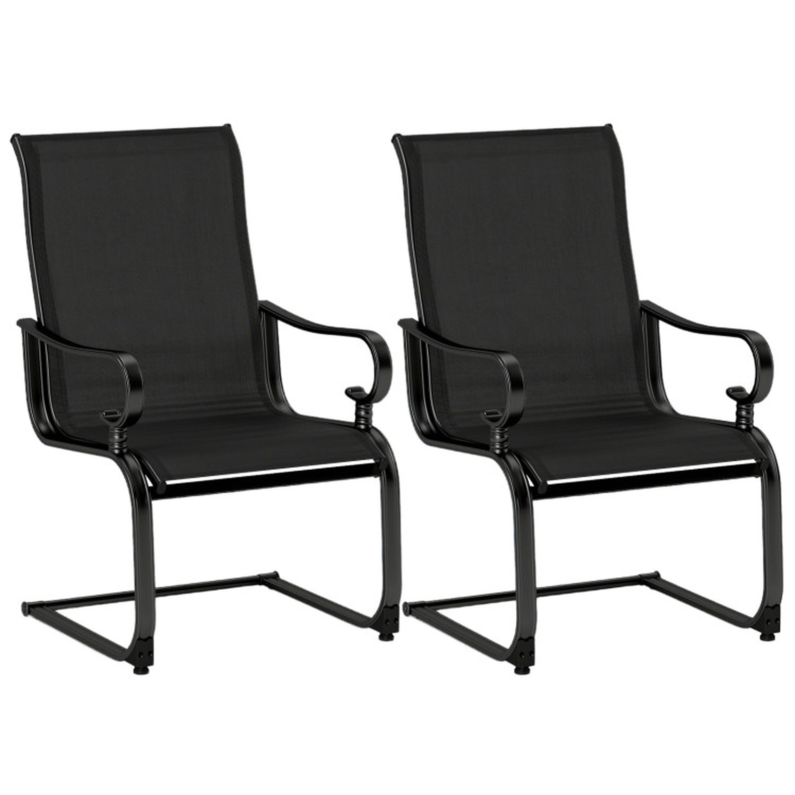 SUGIFT Set of 2 Outdoor Metal Rocking Patio Chairs with Breathable Fabric