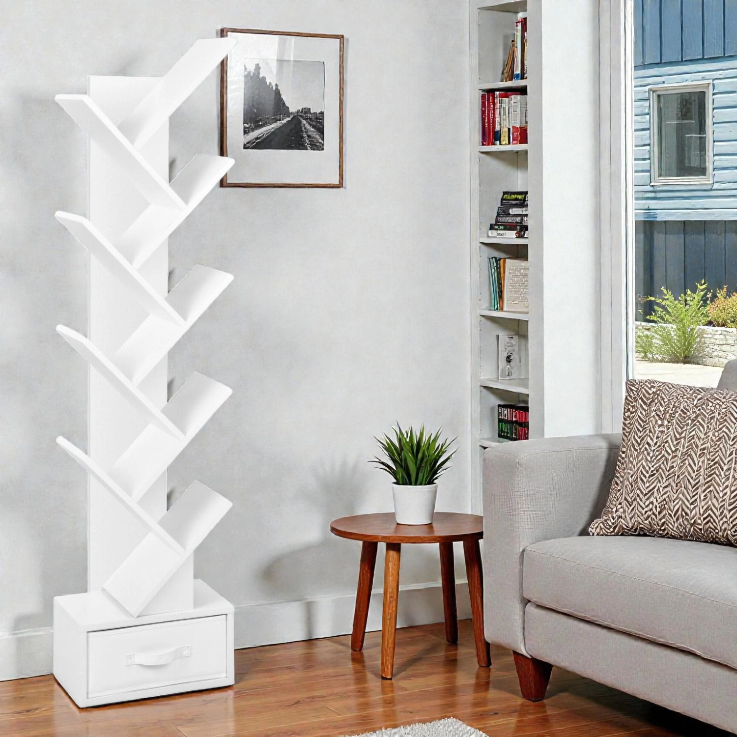 Hivvago 10-Tier Storage Bookcase for Home or Office