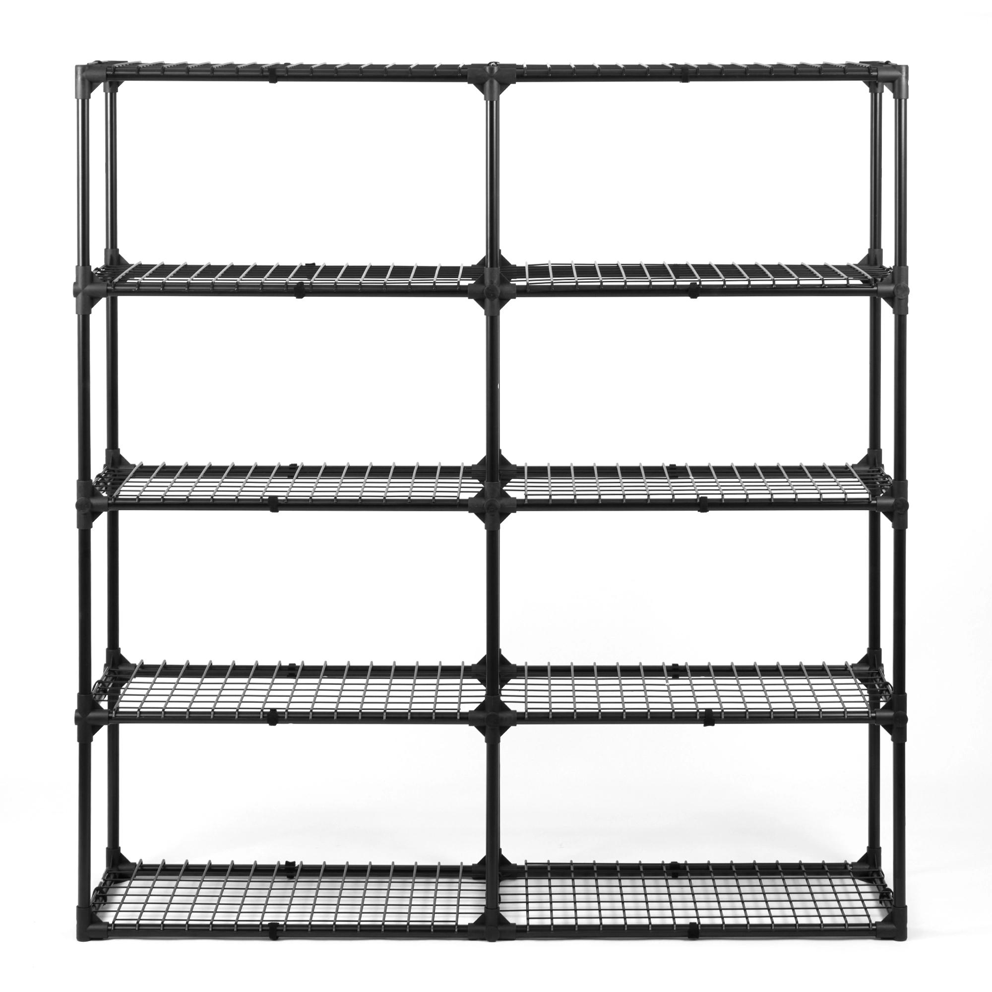 Flynama 4 Tier Black Steel Utility Shelving 57W x 45H in Heavy Duty Storage Rack for Home Office and Garage