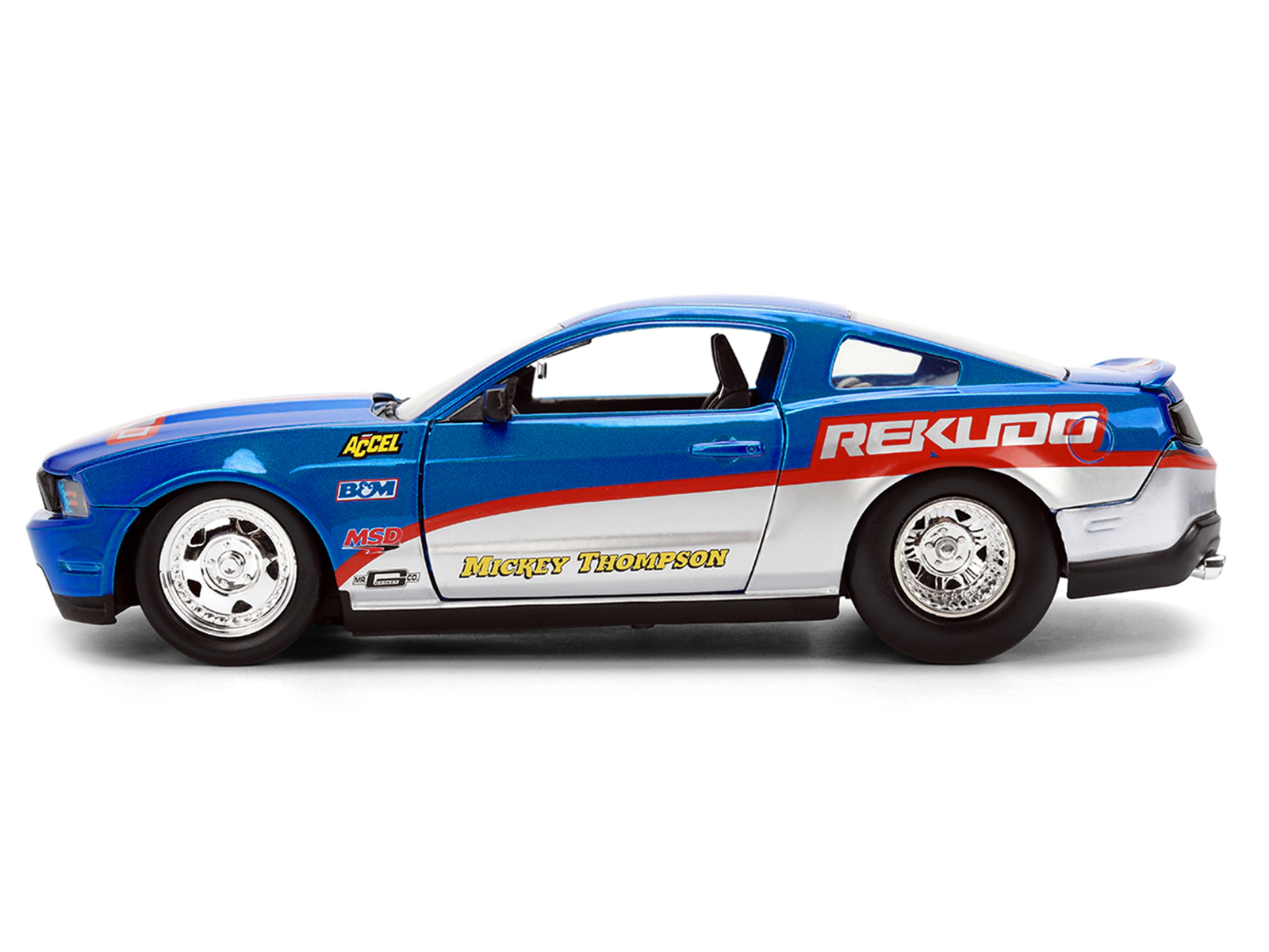 Jada 2010 Ford Mustang GT "Rekudo" Blue Metallic with Red and Silver Stripes "Bigtime Muscle" Series 1/24