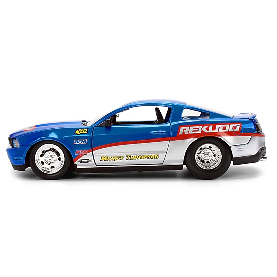 Jada 2010 Ford Mustang GT "Rekudo" Blue Metallic with Red and Silver Stripes "Bigtime Muscle" Series 1/24