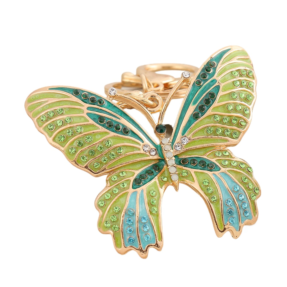 Premium Charms Vintage Rhinestone Enamel Butterfly Keychain Bag Charm