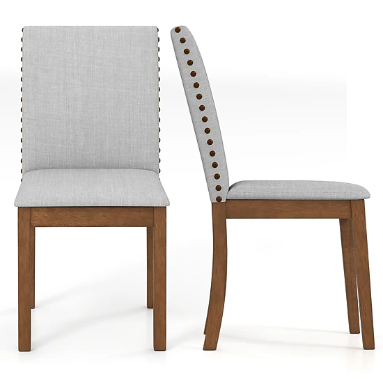 LJG Set of 2 Upholstered Dining Chairs with Padded Seat for Living Room